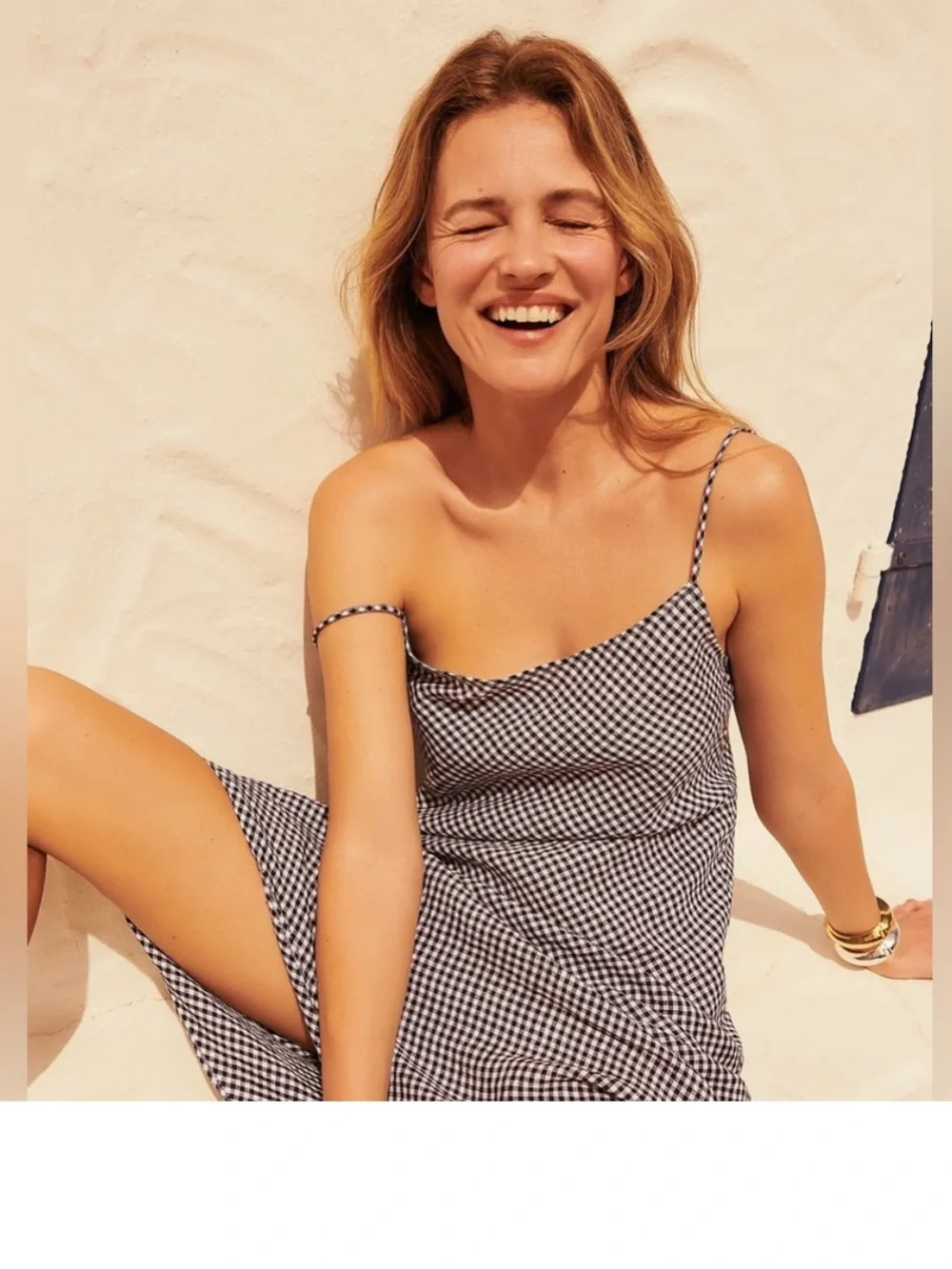 J. Crew Gwyneth slip dress in gingham linen Sz 18